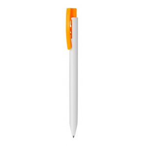 Ручка шариковая Top White (белая с оранжевым)