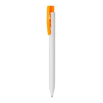 Ручка шариковая Top White (белая с оранжевым)