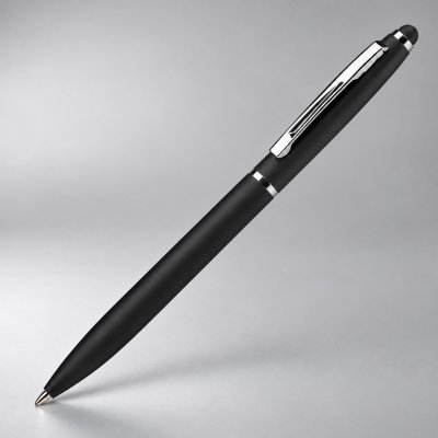 Ручка металлическая шариковая Глори Софт soft-touch, черный