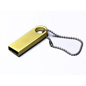 USB 2.0-флешка на 128 Гб с мини чипом и круглым отверстием, золотистый USB 2.0-флешка на 128 Гб с мини чипом и круглым отверстием, золотистый