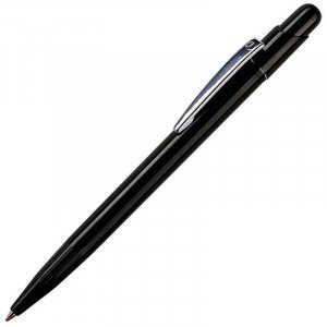 MIR, ручка шариковая с серебристым клипом, черный, пластик/металл
