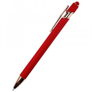 Ручка металлическая Brina софт-тач, красный