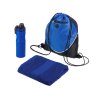 Спортивный набор со стальной бутылкой и полотенцем Advanced, синий