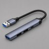 USB-хаб USB-A 3.0 + 2xUSB-A 2.0 + USB-C, серый, Deppa