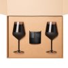 Доп. ложемент под свечу (арт. 73077) + 2 бокала для вина в большую универсальную коробку, крафт (арт. 21005.020)