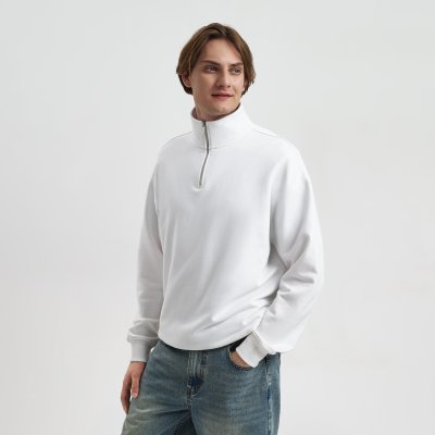 Толстовка на молнии унисекс FLOW, белая, размер 3XL/4XL