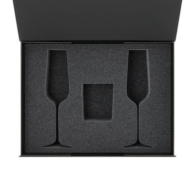Ложемент под свечу Enigma + 2 бокала для шампанского в среднюю коробку-трансформер (арт. 695721)