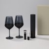 Подарочный набор 2 бокала для вина Black Edition + набор для вина Sacramento в серой коробке