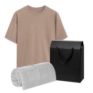 Набор с одеждой RUST (футболка, плед), мокко/серый, M/L Набор с одеждой RUST (футболка, плед), мокко/серый, M/L