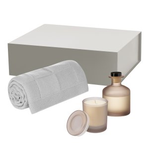 Подарочный набор Mizu, Cella Soft, бежевый (свеча, диффузор, плед) Подарочный набор Mizu, Cella Soft, бежевый (свеча, диффузор, плед)