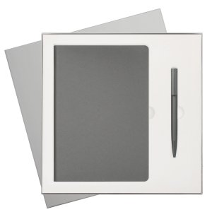 Подарочный набор Moon river, серый (ежедневник, ручка) Подарочный набор Moon river, серый (ежедневник, ручка)