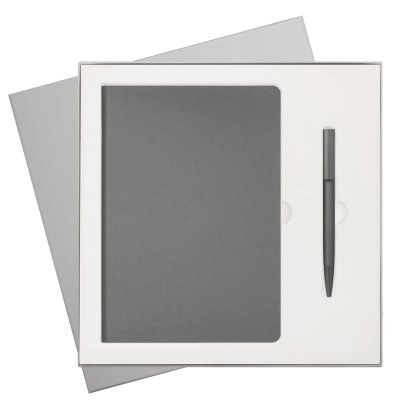 Подарочный набор Moon river, серый (ежедневник, ручка)