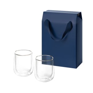 Подарочный набор 2 стеклянных стакана Lungo в коробке-пакете Подарочный набор 2 стеклянных стакана Lungo в коробке-пакете