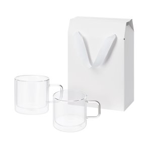 Подарочный набор 2 стеклянные кружки Luna в коробке-пакете Подарочный набор 2 стеклянные кружки Luna в коробке-пакете