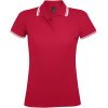 Рубашка поло женская Pasadena Women 200 с контрастной отделкой, красная с белым Рубашка поло женская Pasadena Women 200 с контрастной отделкой, красная с белым