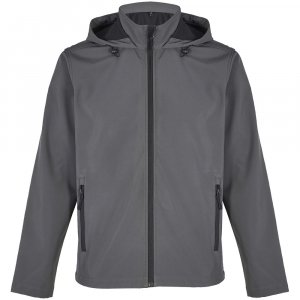Куртка софтшелл с капюшоном мужская Race Men, темно-серая