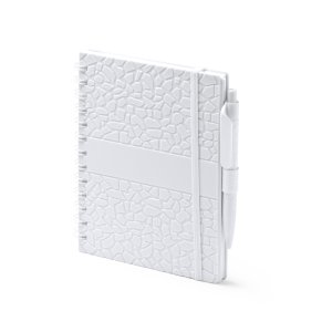 Блокнот А5 DURAN в твёрдом переплёте с ручкой, белый