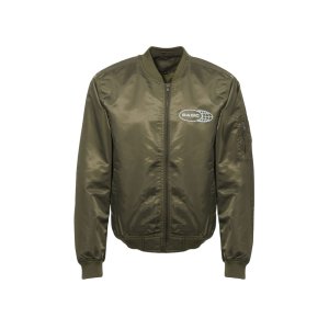 Куртка бомбер Antwerpen унисекс, хаки, ДТФ и бренд тайп