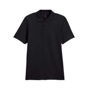Футболка поло SOFTSTYLE ADULT DOUBLE PIQUE, ЧЕРНЫЙ S