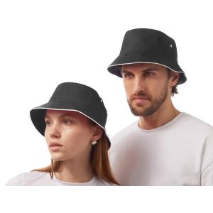 Панама с контрастной окантовкой , темно-серый/белый Панама с контрастной окантовкой , темно-серый/белый