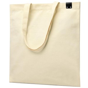 Сумка для покупок IVORY 325 г/м² с PU нашивкой, чёрный Сумка для покупок IVORY 325 г/м² с PU нашивкой, чёрный