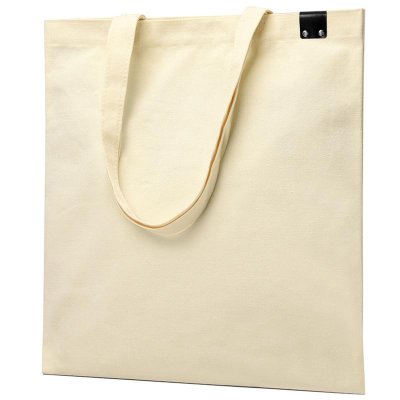 Сумка для покупок IVORY 325 г/м² с PU нашивкой, чёрный