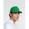 Бейсболка Classic, ярко-зеленая с белым кантом