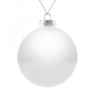 Елочный шар Finery Gloss, 10 см, глянцевый белый