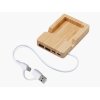 USB хаб Memo, 2*USB, 2*Type C, бамбук