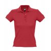 Рубашка поло женская People 210, красная Рубашка поло женская People 210, красная