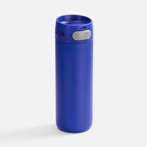 Термостакан X1 с цветной кнопкой, синий с серым