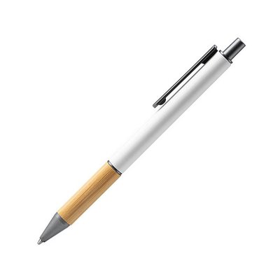 Ручка шариковая PENTA металлическая с бамбуковой вставкой, белый