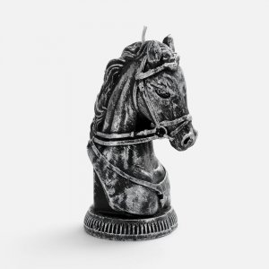 Свеча фигурная «Бюст лошади», серебристая Свеча фигурная «Бюст лошади», серебристая