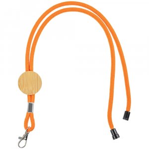 Шнурок для бейджа Tube Wood, оранжевый