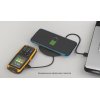 Настольное беспроводное зарядное устройство "Light SOFTTOUCH" с подсветкой логотипа, цвет черный