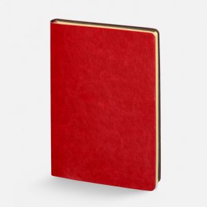 Ежедневник Nebraska Flex, недатированный, красный с золотистым