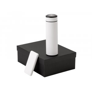 Подарочный набор с термосом и повербанком С2, белый Подарочный набор с термосом и повербанком С2, белый