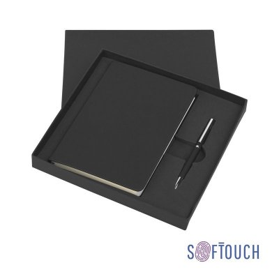Набор подарочный "Неаполь", покрытие soft touch, цвет черный