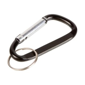 Брелок-карабин из переработанного алюминия Alumina, черный Брелок-карабин из переработанного алюминия Alumina, черный