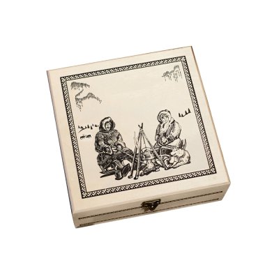 Подарочный набор c чаем Сокровища Севера в деревянной шкатулке без лого