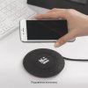 Настольное беспроводное зарядное устройство "Light SOFTTOUCH" с подсветкой логотипа, цвет черный