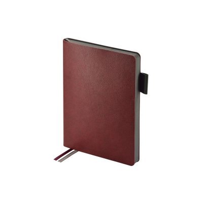 Ежедневник А5 датированный Boston 2026, бордовый с серым обрезом