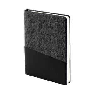 Ежедневник недатированный DENIM, черный, формат А5, блок в линейку