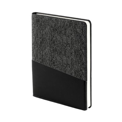 Ежедневник недатированный DENIM, черный, формат А5, блок в линейку