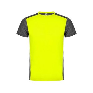 Спортивная футболка Zolder мужская, неоновый желтый/черный меланж