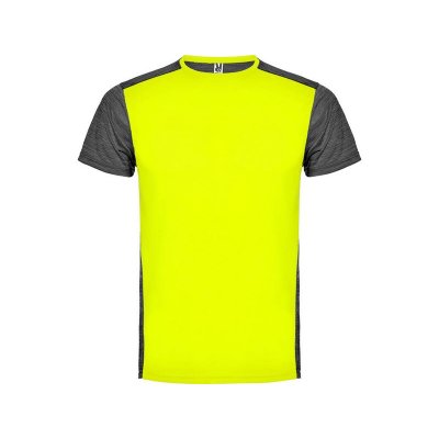 Спортивная футболка Zolder мужская, неоновый желтый/черный меланж