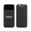 Зарядное (22.5W) устройство "Top Grade SOFTTOUCH" 20000 mAh с подсветкой логотипа, встроенными кабелями и цифровым индикатором заряда, цвет черный