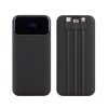 Зарядное (22.5W) устройство "Top Grade SOFTTOUCH" 20000 mAh с подсветкой логотипа, встроенными кабелями и цифровым индикатором заряда, цвет черный