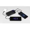 Зарядное (22.5W) устройство "Top Grade SOFTTOUCH" 20000 mAh с подсветкой логотипа, встроенными кабелями и цифровым индикатором заряда, цвет черный