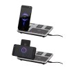 Беспроводная (15W) зарядная станция "Smart Lift" с сенсорным подъёмным механизмом, часами и ночной подсветкой, цвет черный с серебристым